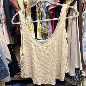 Beyond Yoga Beige Ribbed Tank Top